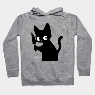 Black Cat With Knife Hoodie